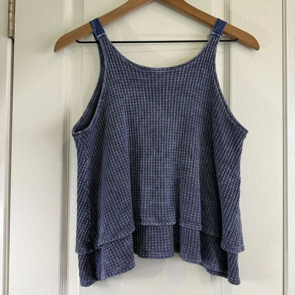 For All Seasons By Paper Crane Girls Purple Tank Top Waffle Knit Size XL